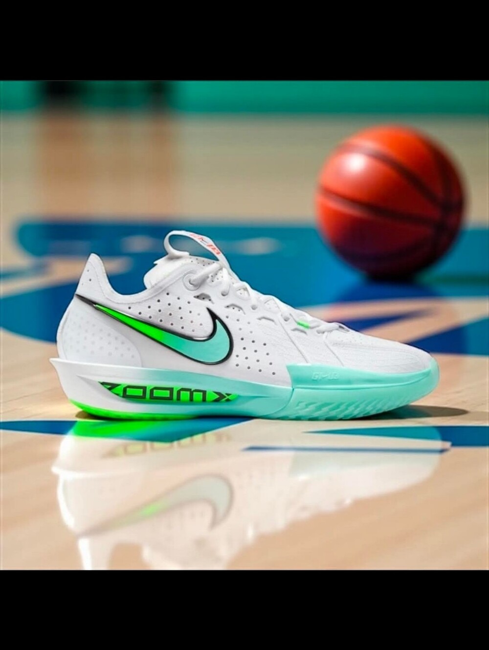Nike Air Zoom GT Cut 3 White Bleached Turquoise DV2913-107 Men’s Size 9
